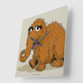 Vintage Snuffleupagus Vierkante Klok (Hoek)