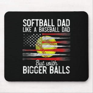 Vintage Softbal Papa Als Een Honkbal Papa Us Vlag Muismat