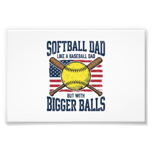 Vintage Softball Papa Grotere Ballen Shirt Ontwerp Foto Afdruk