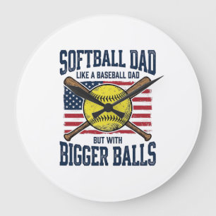 Vintage Softball Papa Grotere Ballen Shirt Ontwerp Grote Klok