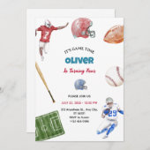 Vintage Softball Sport Invitation de fête d'annive (Devant / Derrière)