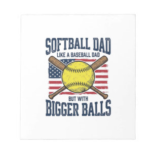Vintage Softball Vader Grotere Ballen Shirt Ontwer Notitieblok