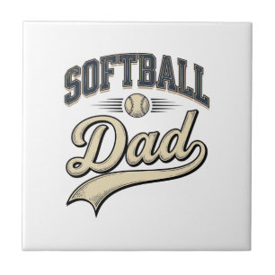 Vintage Softball Vader Sporten Vader Shirt Ontwerp Tegeltje