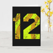 Vintage Softll 12 Shirtsnummer  Kaart (Gele Bloem)
