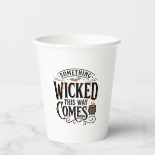 Vintage Something Wicked Halloween T-shirt ontwerp Papieren Bekers