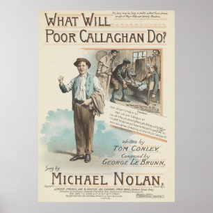 Vintage Song Sheet Poor Callaghan Poster