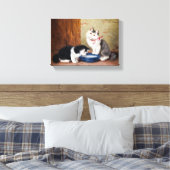 Vintage Sophie Sperlich Kitten Canvas Afdruk (Insitu (Slaapkamer))