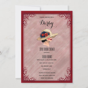 Vintage Southern Belle Derby Hoed Bruidsdouche Uit Kaart