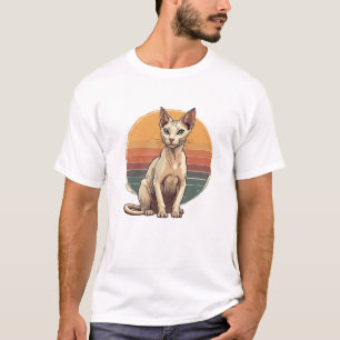 Vintage Sphynx Kat Moeder Retro Kunst T-shirt