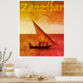 Vintage Spice Islands Zanzibar Affiche de voyage (Cuisine)