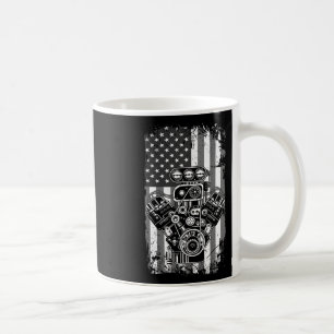 Vintage Spierkracht Auto Zuiger Amerikaanse Vlag G Koffiemok