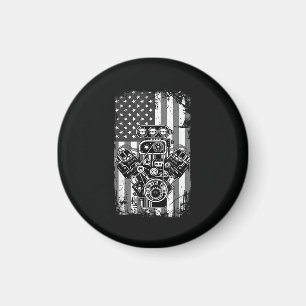 Vintage Spierkracht Auto Zuiger Amerikaanse Vlag G Magneet
