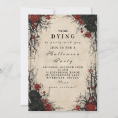 Vintage Spinnenweb Gotische Halloween Soiree Kaart (Voorkant)