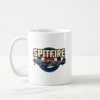 Vintage Spitfire WWII jachtvliegtuig Koffiemok