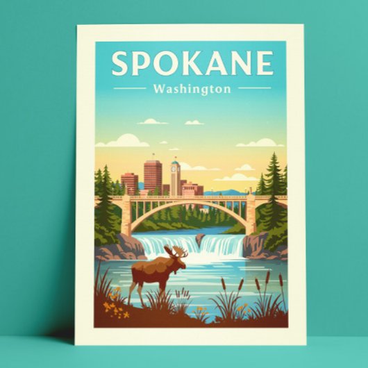 Vintage Spokane Washington Briefkaart