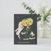 Vintage Spooky Halloween Briefkaart (Staand voorkant)