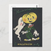 Vintage Spooky Halloween Briefkaart (Voorkant / Achterkant)