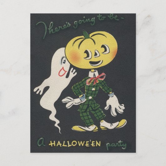 Vintage Spooky Halloween Briefkaart (Voorkant)