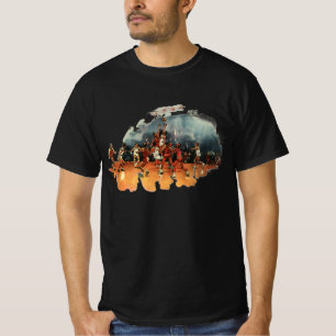 Vintage sport basketbalwedstrijd, basketballers t-shirt