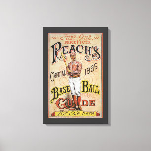 Vintage sport honkbal, Reach's gids omslag kunst Canvas Afdruk