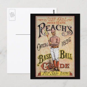 Vintage sport honkbal, Reach's gids omslagillustra Briefkaart