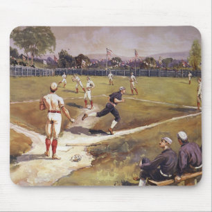Vintage sport honkbalspel van Henry Sandham Muismat