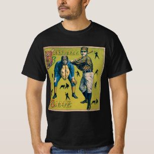 Vintage sport honkbalspelers bij de thuiswedstrijd t-shirt