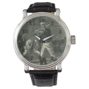 Vintage sport, honkbalspelers door Thulstrup Horloge