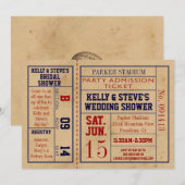 Vintage Sportkaartje Vrijgezellenfeest uitnodigen  Kaart (Voorkant / Achterkant)