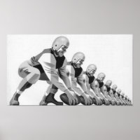Vintage sportvoetbalspelers, quarterback