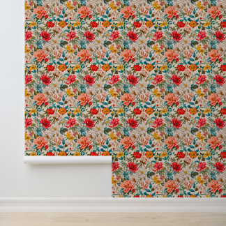 Vintage Spring Floral Seamless Pattern Behang
