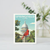 Vintage Springfield Illinois Briefkaart (Staand voorkant)