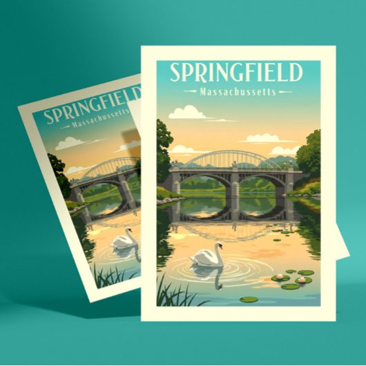 Vintage Springfield Massachusetts Briefkaart