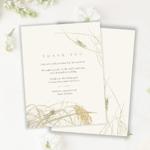 Vintage Sprinkhaan Baby Shower · Dankkaart Bedankkaart