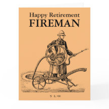Vintage Sprinkler Happy Retirement Fireman L carte