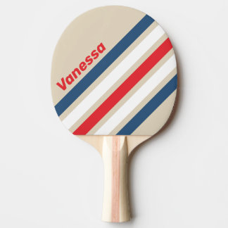 Vintage Squadron Schuine Strepen met Naam Tafeltennisbatje