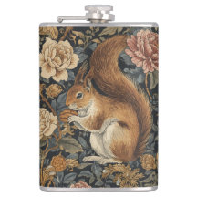 Vintage Squirrel and Flowers Pattern 