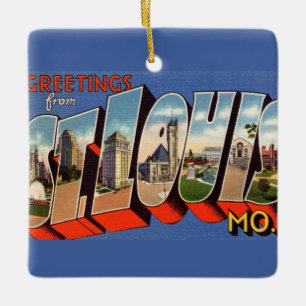 Vintage St Louis Missouri Sieraad Keramisch Ornament