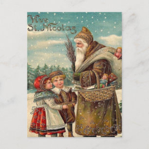 Vintage St Nicolas Cadeau pour Enfants Carte posta