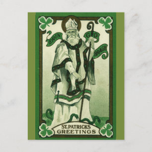 Vintage St Patrick Greetings Briefkaart