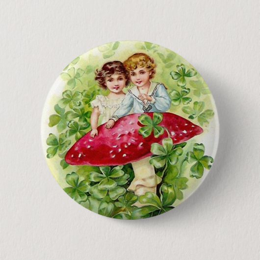 Vintage St. Patrick's Day Button (Voorkant)