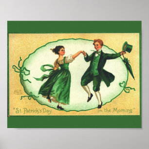 Vintage St. Patrick's Day Dans Ierse Lentedag Poster