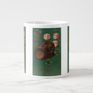 Vintage St. Patrick's Day, Geluk Ierse Dobbelstene Extra Grote Mok