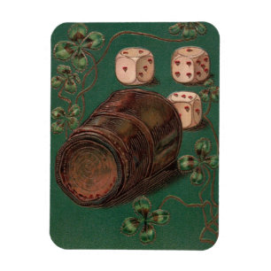 Vintage St. Patrick's Day, Geluk Ierse Dobbelstene Magneet