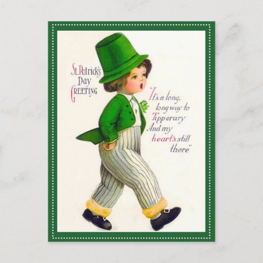 Vintage St. Patrick's Day Greeting Briefkaart (Voorkant)