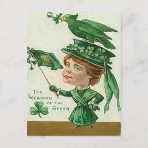 Vintage St. Patrick's Day kaart met groene kleding