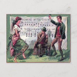 Vintage St. Patrick's Day kaart met 'Wearing Of Th