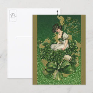 Vintage St. Patrick's Day-souvenir, Ierse schone Briefkaart