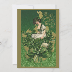 Vintage St. Patrick's Day-souvenir, Ierse schone Kaart