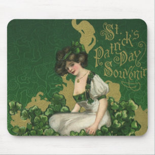 Vintage St. Patrick's Day-souvenir, Ierse schone Muismat